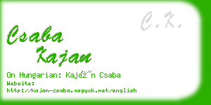 csaba kajan business card